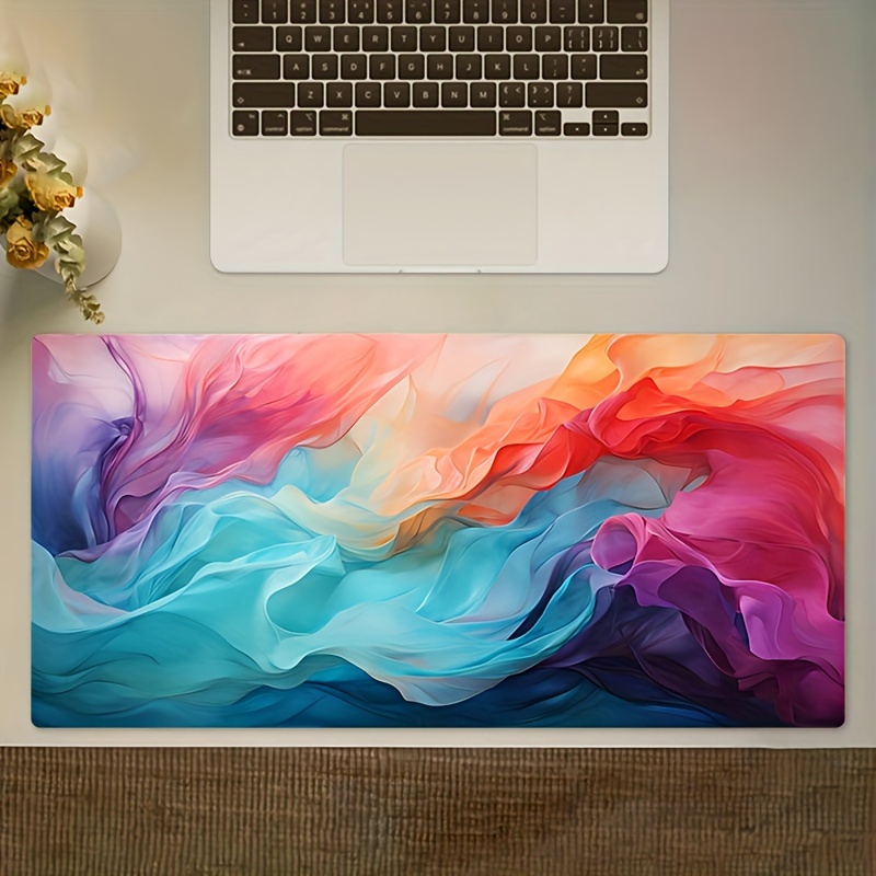 Office Desk Tech Accessories - Large Abstract Color Mouse Pad Tech