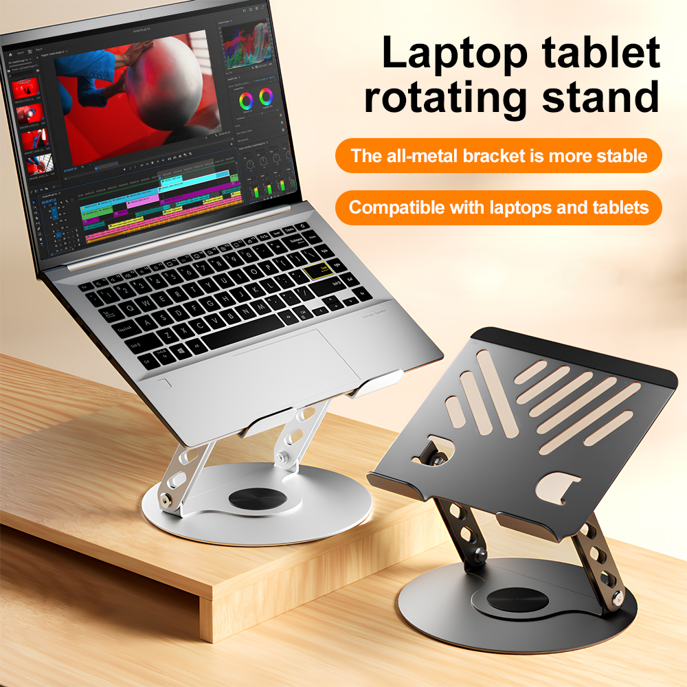 Flat Panel Mount Tilt - 360 Rotatable Metal Laptop Stand Adjustable