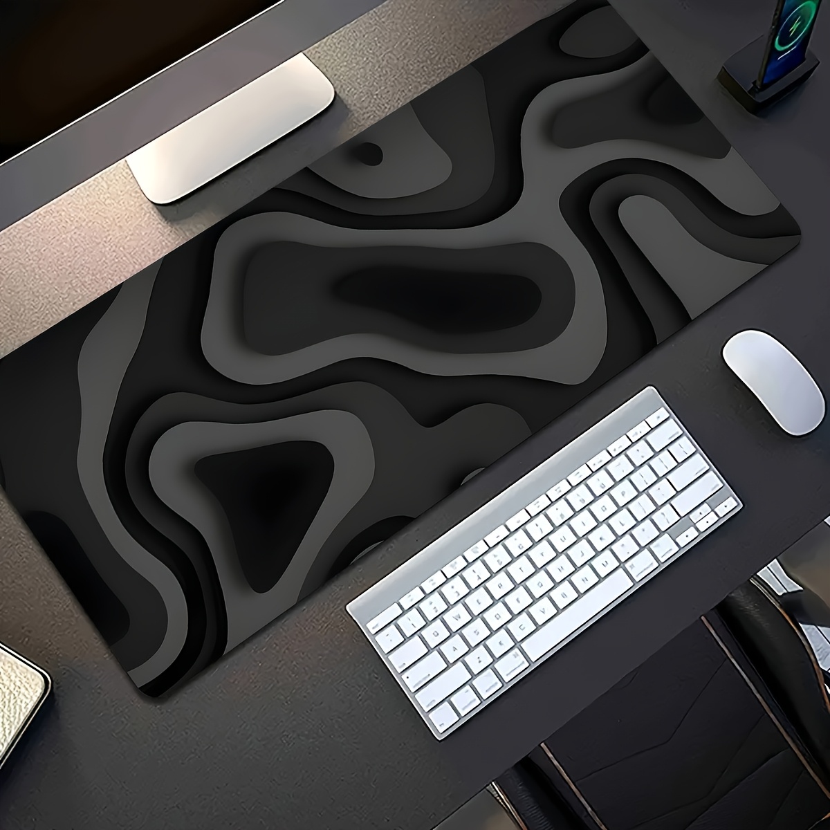 Black Gray Swirl Design Large  - огляд і ціна Office Desk Tech Accessories