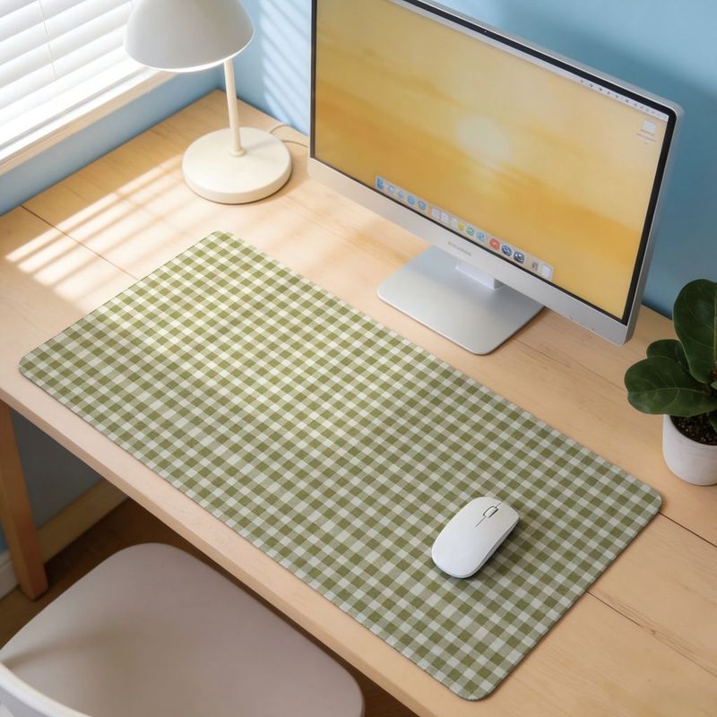 Olive Green Check Design Mouse - огляд і ціна Office Desk Tech Accessories